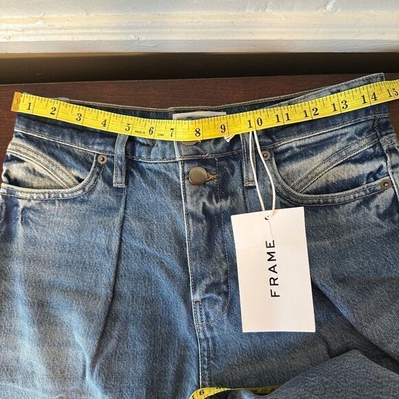 Women’s Frame mosaic high waist raw hem wide leg le palazzo jeans size 25, NWT - Picture 15 of 15